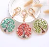 European and American Lucky Tree Color Diamond Studded Hollow Pendant Shape Keychain Creative Exquisite Gift