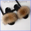 SARSALLYA Fur Slippers Women Real Fox Fur Slides Home Furry Flat Sandals Female Cute Fluffy House Shoes Woman Brand Luxury 2021 W220808