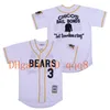 Kob Top Quality 1 Bad News Tanner Boyle Jerseys # 12 Kelly Leak White Black Cented Baseball Jersey