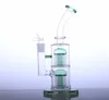 Bong in vetro narghilè da 10,5 pollici con 8 bracci dell'albero perc Pipa ad acqua in vetro fumante CLASSIC verde blu lago verde, grigio quattro colori opzione