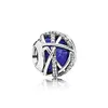 925 Sterling Silver Beads Blue Ocean Serce Seria Urok Fit Pandora Bransoletka lub Naszyjnik Wisiorki Lady Prezent