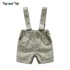 Sommarstil Baby Boy Clothing Set Born Barn 2st Kortärmad T-shirt + Suspenders Gentleman Suit 220326