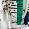 608 L 2022 Runway Summer Brand Same Style Sweater Cardigan Crew Neck Long Sleeve Green Women's Sweaters fangle