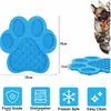 Dog Slow Feeder Tapis de léchage de chat Forme de griffe Tapis de léchage pour animaux de compagnie Ralentit les mangeoires Chiens Bol Le gel de silice de qualité alimentaire ne contient pas de BPA Safe No-Toxic Training Plate Wholesale J02