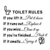 Wall Stickers 25x29CM Toilet English Home And Public Places Transparent Removable Decoration DIY Art Bathroom Sticker RulesWall