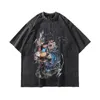 Мужские футболки Футболка в стиле хип-хоп Уличная одежда Мужская футболка с графическим принтом и принтом в стиле аниме 2022 Harajuku Oversize стираная футболка Top Te