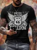 Tryckt tshirt 3D Mens kort ärm överdimensionerade kläder Vintage Summer Fashion American 66 Mönster o krage Löst tshirt 6 220526