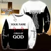 Cloocl Christian Jezus Catholic DIY DIY Nazwa 3d Drukuj mężczyźni kobiety Bluza Hip Hop Streetwear Ourowearność Załóż Załóżka
