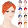 Mulheres muçulmanas hijabs quimioterapia tampa interna plissada bonneto de turbante indiano chapéu de cabelo chapéu de femme headwrap capas cubas arábicas