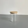 Sublimation Glass Candle Holders 9oz Frosted Clear Candlestick Blank Heat Press Candle Jar with Bamboo Lid