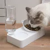 Ciotole per acqua e cibo a gravità in plastica per gatti Ciotola rialzata per cani di piccola taglia Doppia mangiatoia inclinata per animali domestici 220323