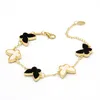 Classic Design Colorful Shell Double Side Butterfly Charm Gold Bracelet for Women Gift