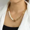 Colares pendentes de imitação da moda colar de pérolas de contas fita simples à mão para jóias godl22