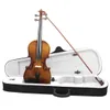 Avancerad retro violin solid träfiol 4/4 svart träprofessionell fiolsträngat instrument med Oxford Box