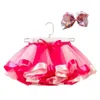 20 цветов Baby Girls TUTU платье конфеты радуги цветные сетки детские юбки + лук барьерные 2 шт. / Комплект Детские праздники танцевальные платья