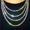 Candlelight Dinners Diamond Tennis Choker Mens Tennis Gold Silver Iced Out Chain Necklaces Fashion Hip Hop Jewelry 10 pieces/lot batch