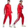 Survêtements pour hommes Arrivée Sweats à capuche Pantalons Deux pièces Ensembles Casual Collier à manches longues Fermeture à glissière Sweat-shirt Pantalon de survêtement Costume Fitness SurvêtementMen