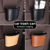 Andra interiörstillbehör Bil Garbage Can Hangings Waterproof Portable Bin Leak-Prograr Organizer Avfall Multipurposeother