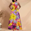 Noisydesigns Floral Boho senza maniche Backless Maxi Dress Summer Casual Tank Abiti lunghi vintage per le donne Robe Femme Luxury 220627