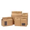 Gift Wrap Tea Packaging Box Cardboard Kraft Paper Folded Food Nut Container Food Storage Standing Up Packing Bags SN6638