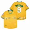 Na85 Vintage Baseball Jersey 9 Reggie Jackson 24 Rickey Henderson Mark 25 McGwire 33 Jose Canseco 27 Catfish Hunter 34 Rollie Fingers Green Grey