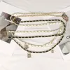 Women's Mental Belts Lock Pendant Woven Waist Chain Decorative Fashion Double Layers Metal Chain Belt 239s