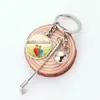 DIY keychains sublimation blank designer keychain golf ball heart photo frame keychains Silver Alloy Key Ring Keyring Handbag Wallet Carabiner Accessories Gift