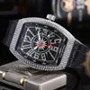 2022 Mens watch quartz movement watches rubber watchband shinning diamond icd out stainless steel case watch for men lifestyle waterproof analog montre de luxe