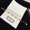Ontwerpers armband ketting luxe vintage armbanden goudkleur bloem letter armband mode vrouwen sieraden hoogwaardige sieraden