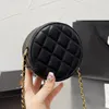 Classic Round Gold Ball Bags Lambskin Quilted Diamond Hardware Zip Leather Chain Shoulder Strap Crossbody Bag Luxury Designer Ladies Mini Handbag Wallet Waist Bag