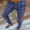 Męskie spodnie Męskie wszechstronne modne mody Schody Pant Line Linia Drukuj Slim Fit Małe stóp garnitur Społeczne spodnie Drak22 odzież