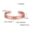 Braccialetti di rame vinterromente magnetico uomo regolabile braccialetti aperto braccialetti artrite per l'energia della salute fasciame per donnabangle da donna