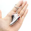 Keychains Lanyards 17 stijlen sneaker schoenen Keychains Men Women Creative 3D Mini Soft PVC Basketball Gym Shoes Key Chain Bag Car Keyrings hangtekenaccessoires