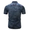ブランドの男性のシャツ半袖デニムメンズカジュアルドレス男性ジーンS高品質100％コットン220324