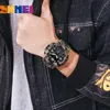 Orologio militare da uomo vintage 50m Orologio da polso impermeabile SKMEI Top Brand Casual Sport Style Orologio digitale PU Band Watch Uomo originale 220407