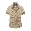 Polo da uomo Camicia estiva da uomo in puro cotone Cargo Denim T-shirt Esercito militare Tattico Bomber Tee Maglietta con multi tasche