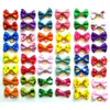Puppy Yorkie Dogs Hair Bows with Rubber Band Pet Grooming Products Mix Colors Varies Patterns Pets Ornaments Dog Accessories
