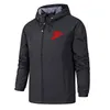 Jackets masculinos Autumn ￠ prova de vento e z￭per ￠ prova d'￡gua Logotipo de cor s￳lida Imprimir esportes ao ar livre casuais com capuz novas roupas de grife masculino