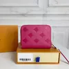 مصممي Luxurys Mini Wallets النمط الكلاسيكي محفظة حقيبة يد مقفرة حقيبة طباعة السيدات محفظة سفر المحفظة عملة Zip Coin 11x8x1cm