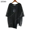 XITAO Irregular Sexy T Shirt Women Fashion Thin White Black Pullover Goddess Fan Casual Style Loose Minority Tee Top DZL1184 220402