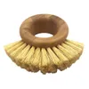 Wooden Handle Cleaning Brush Creative Oval Ring Sisal Dishwashing Brush Natural Bamboo Home Kitchen Supplies