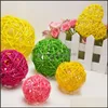 パーティーデコレーションイベントはお祝いのホームガーデンMticolor Rattan Balls for Birthday Wedding人工STボールクリスマスハンギングオーナメ