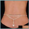 Belly Chains Body Jewelry Sexy Rhinestone Butterfly Sier For Women Beach Bikini Cystal Waist Lower Back Chain Drop Delivery 2021 Bmuas