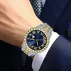 Iced Out Watch hommes marque de luxe plein diamant hommes montres AAA CZ Quartz montre pour hommes étanche Hip Hop mâle horloge cadeau pour Me2497