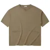 Heren t-shirts high street losse stevige kleur oversized katoen casual man pocket korte mouw o-neck collar tees tops 2022 summermen's's