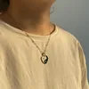 Collane a sospensione in acciaio inossidabile Yin Yang collana di funghi per donne Creative colorato olio gocciolante estate gioiello