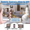 2mp 360 WiFi Panorama Lampa IP Kamera 360 Night Vision Two Way Audio Home Security Surveillance wideo Fisheye Bulb WiFi Kamery