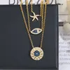 Pendant Necklaces Tropical Ocean Style Three Layer Necklace Fish Starfish Lady Lucky Eye Round Holiday Summer Beach Jewelry Zk30Pendant