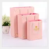 Blue and Pink Baby Shower Gift Paper Packaging Bags Children's Day Gifts Storage Packing Bag with Handles Toy or Clothes Package for Kids Prince and Princess