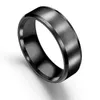 8MM Stainless Steel Plain Wedding Band Ring For Men Double Hypotenuse Matte Brushed